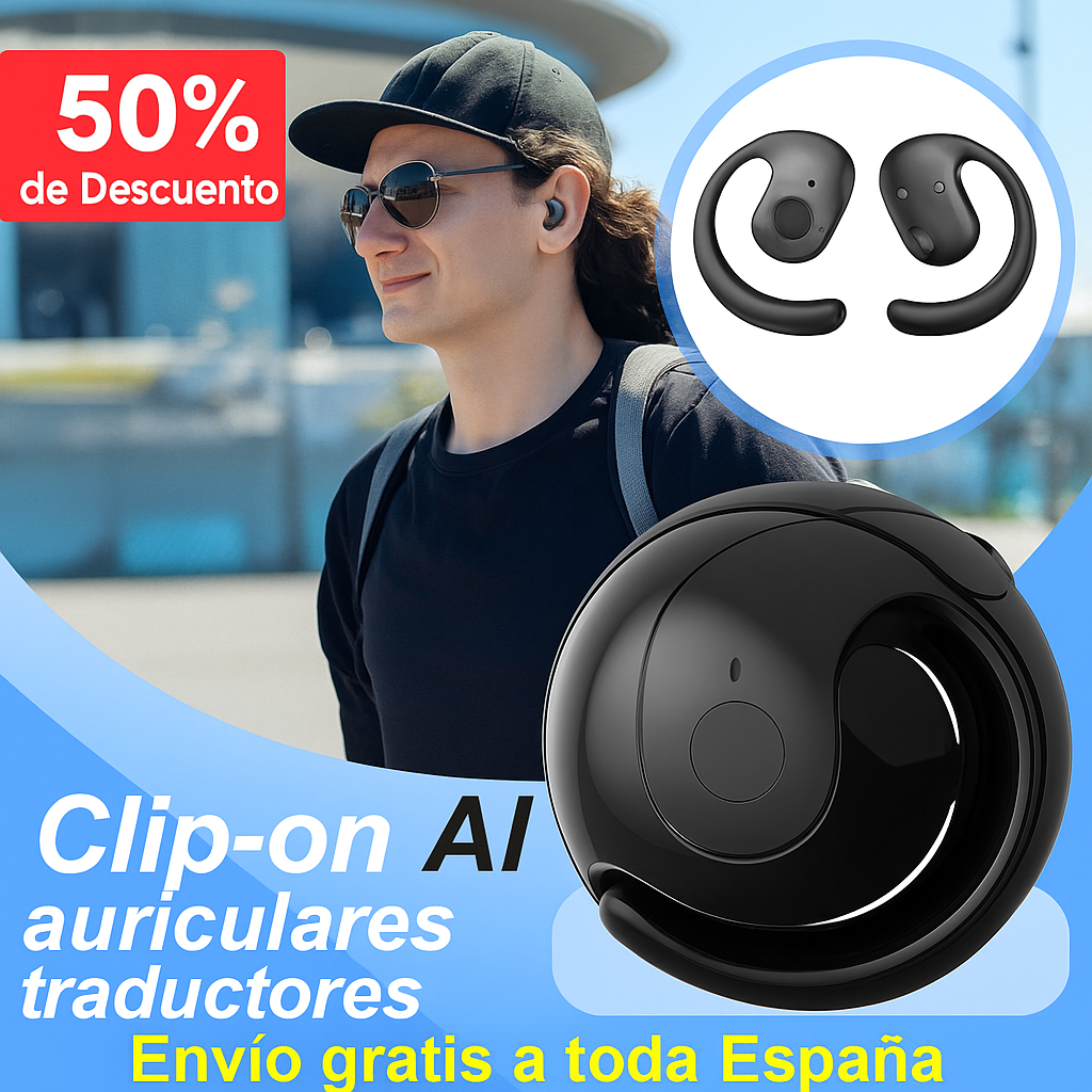 Auriculares Traductor De Idiomas Profesional Negros