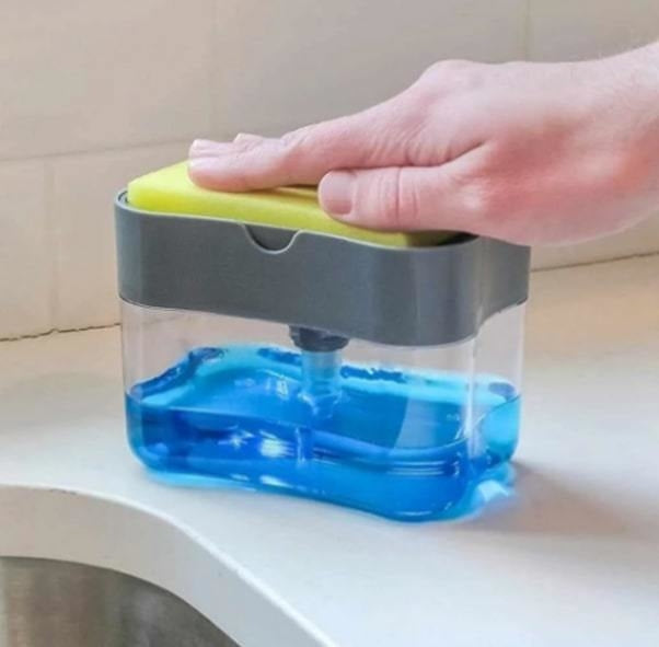 Porta esponja con dispenser de jabon